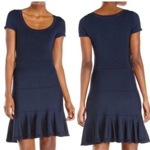 DVF St Petersburg Clean Navy Flare Dress